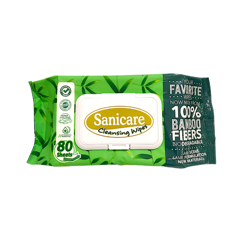 Sanicare Cleansing Wipes Bamboo Fibre 80 s