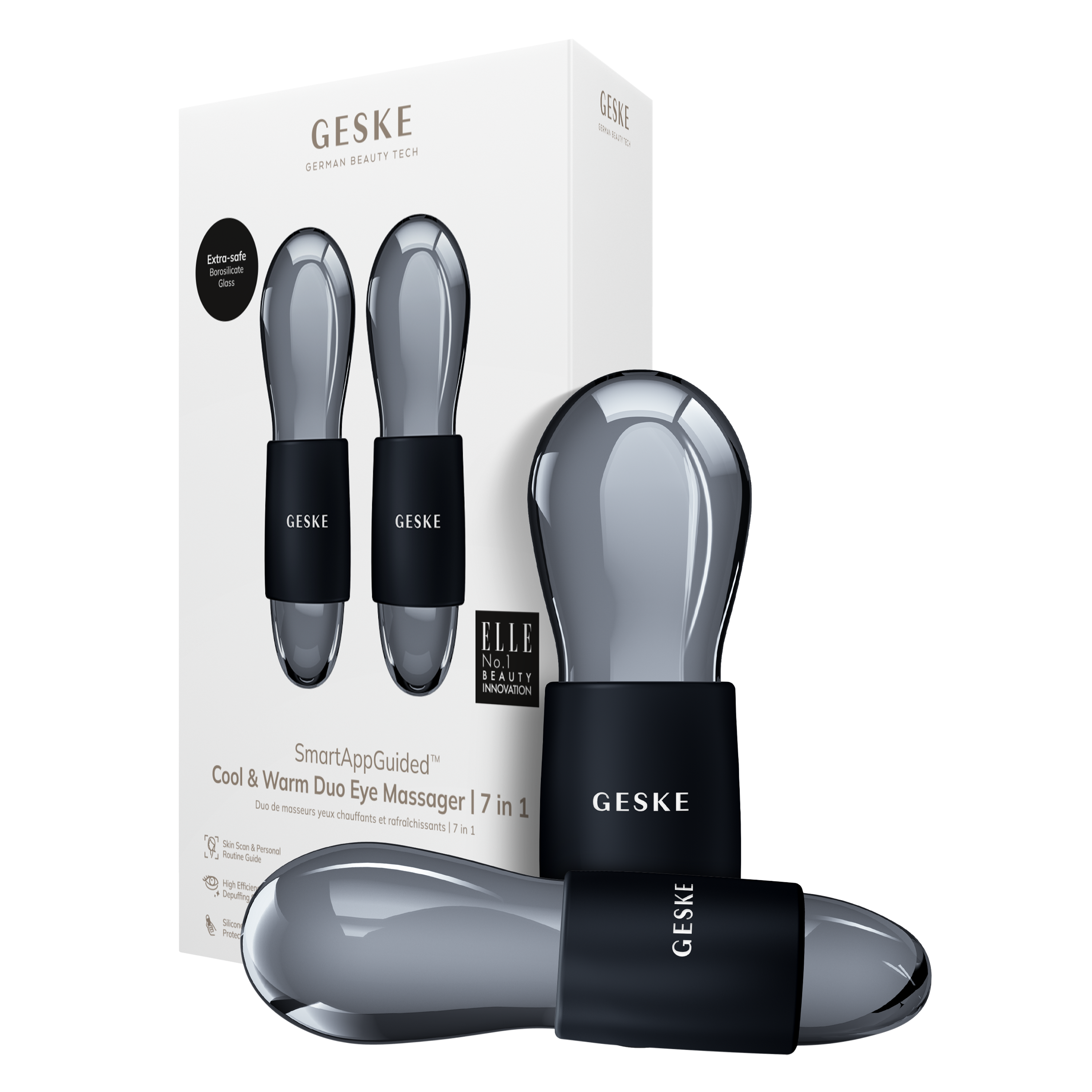 GESKE Cool & Warm Duo Eye Massager — 7-in-1 (Gray)