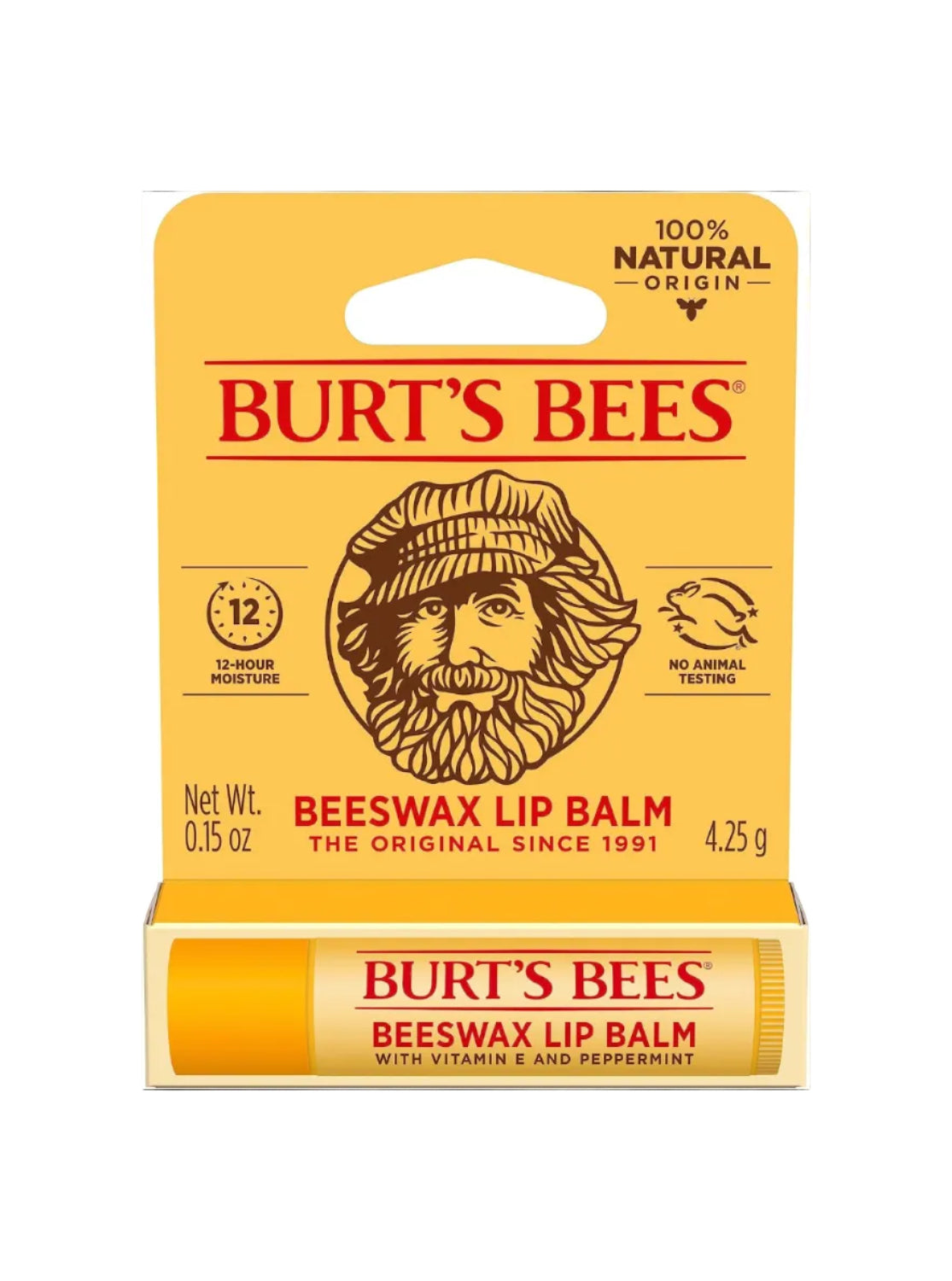 BURTS BEES BEESWAX LIP BALM 0.15OZ BLISTER