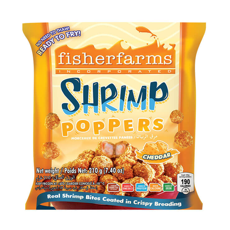 Fisherfarms Shrimp Poppers Cheddar 210 g