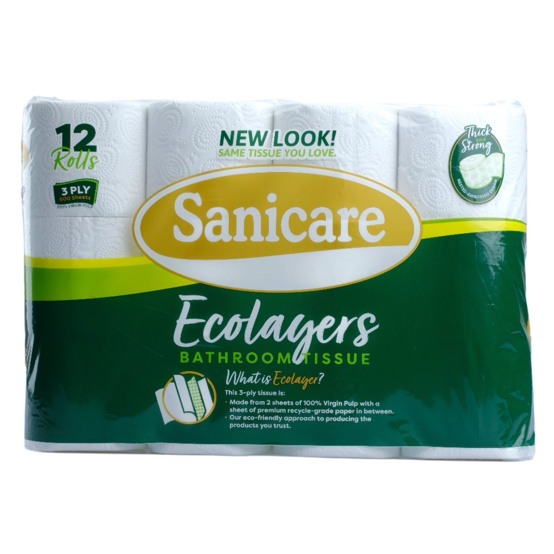Sanicare BathRmTiss 12S 600Shts 3-Ply EcoLayer