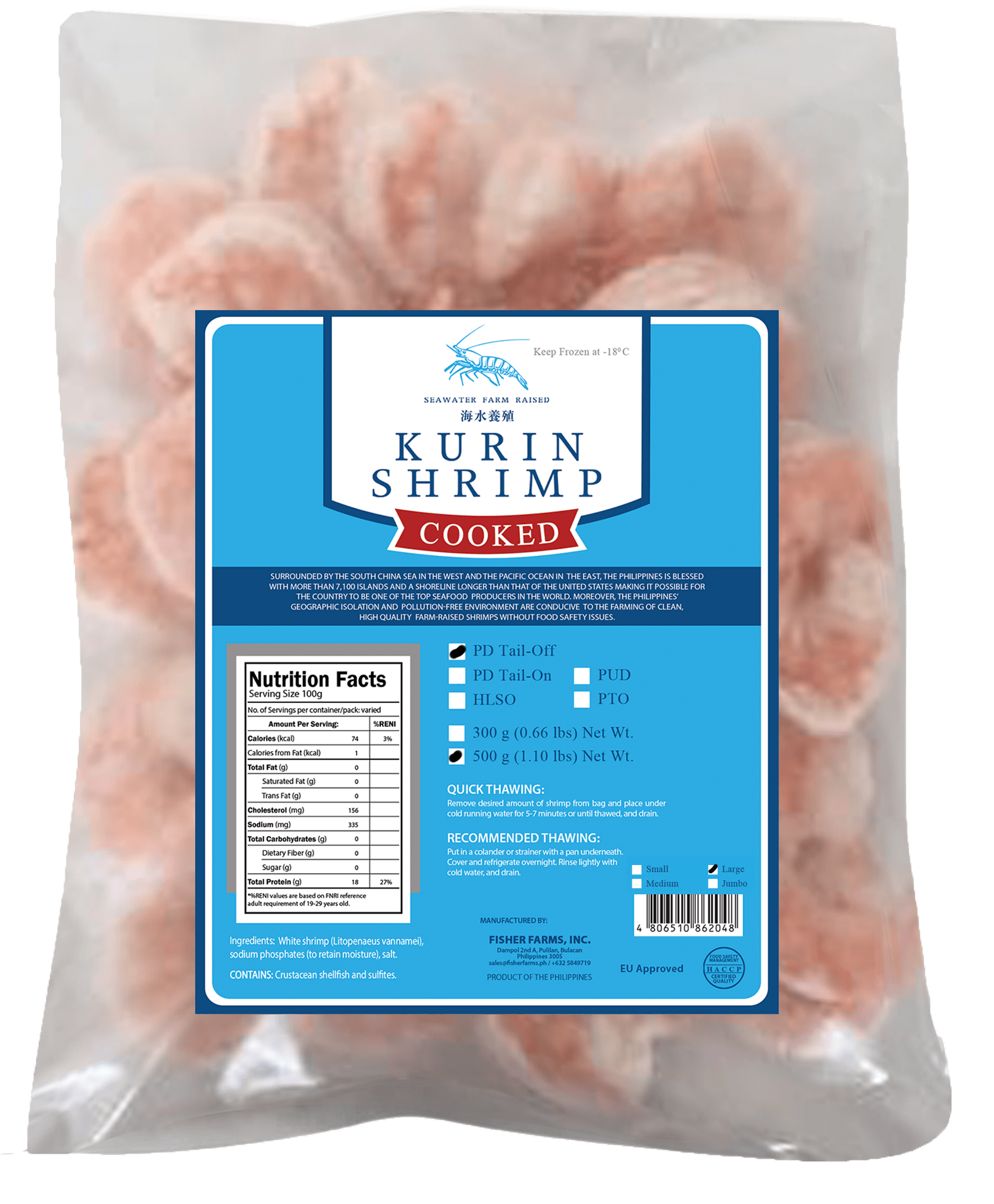 FFI Kurin Cooked Peeled & Deveined Large 500 g