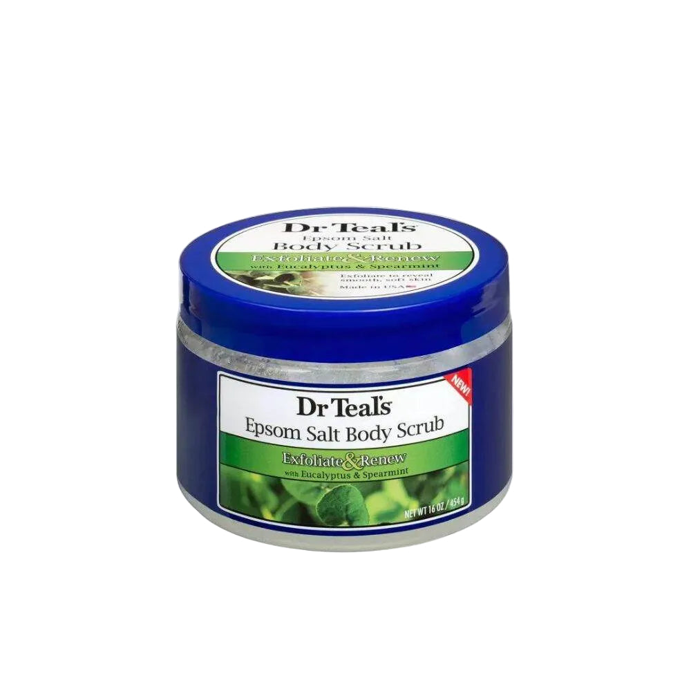 Dr Teal’s Exfoliate & Renew Epsom Salt Body Scrub with Eucalyptus & Spearmint 454g