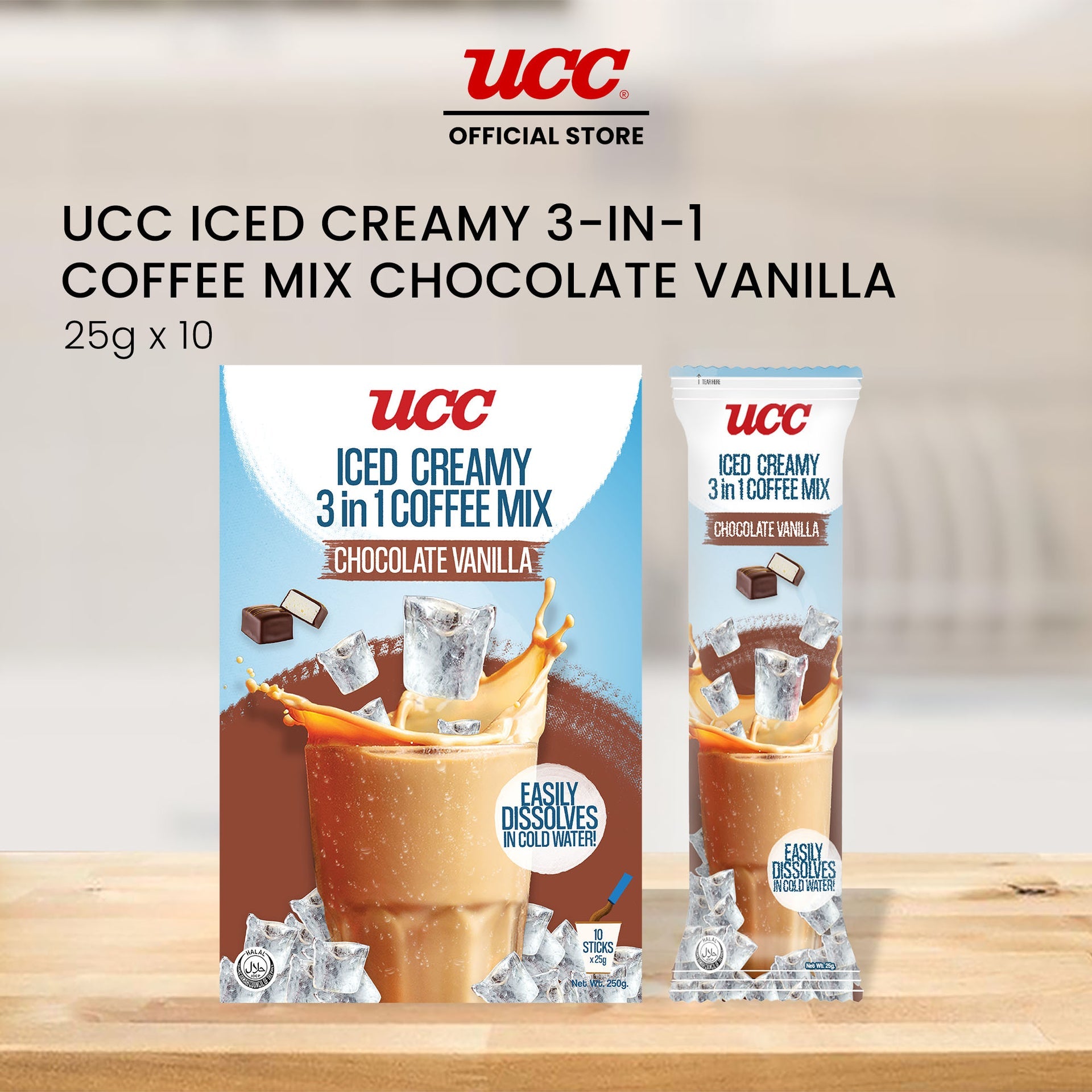UCC 3IN1 Iced Creamy Chocolate Vanilla 25GX10