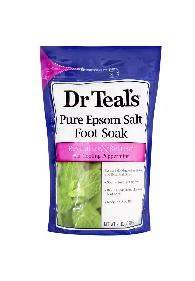 Dr Teal’s Revitalize & Refresh Pure Epsom Salt Foot Soak with Cooling Peppermint 2lbs