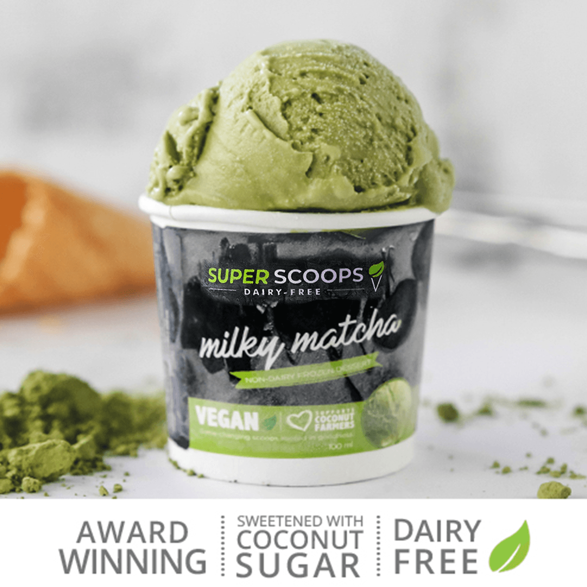 Super Scoops Milky Matcha Vegan Ice Cream — Pint