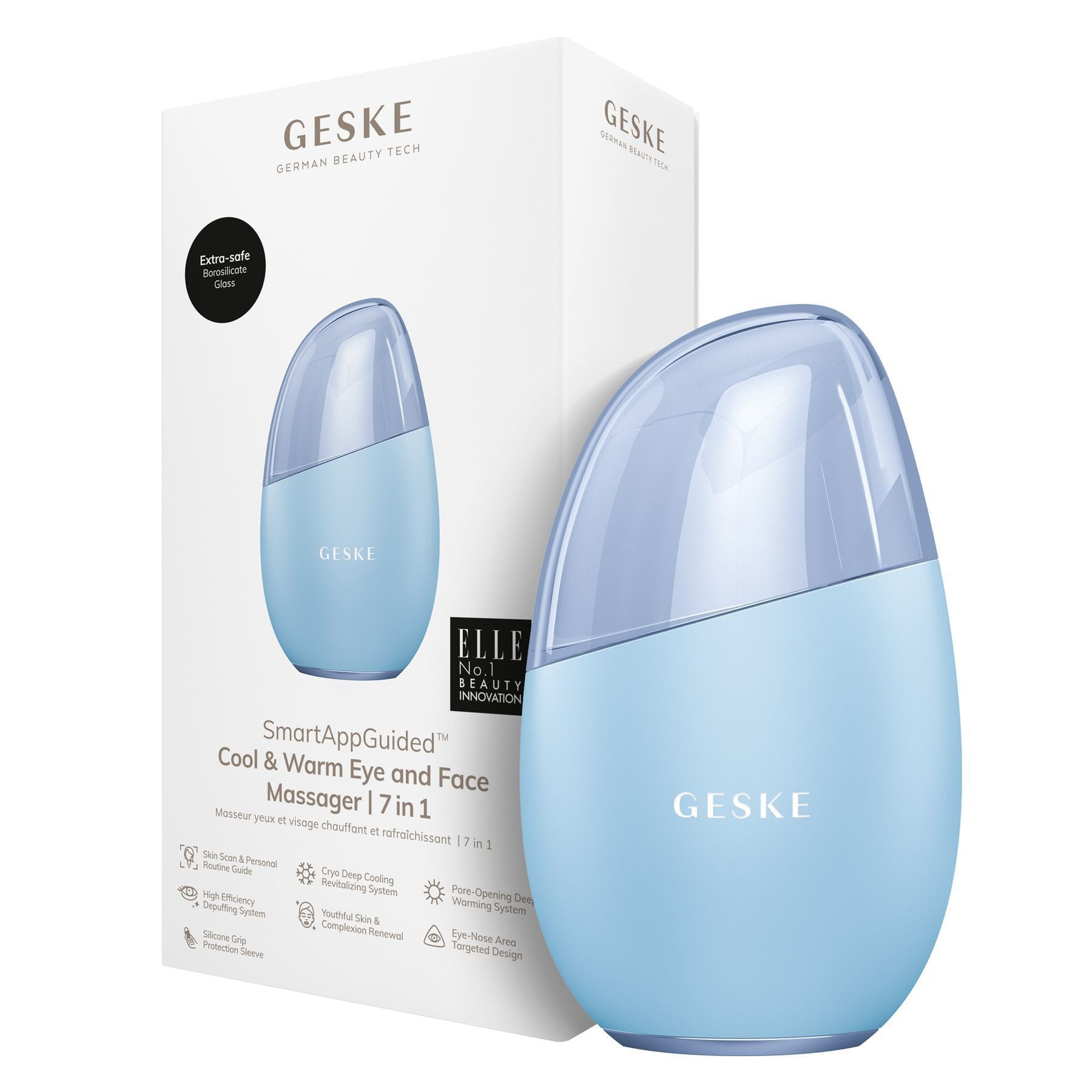 GESKE Cool & Warm Eye and Face Massager 7-in-1 – Aquamarine
